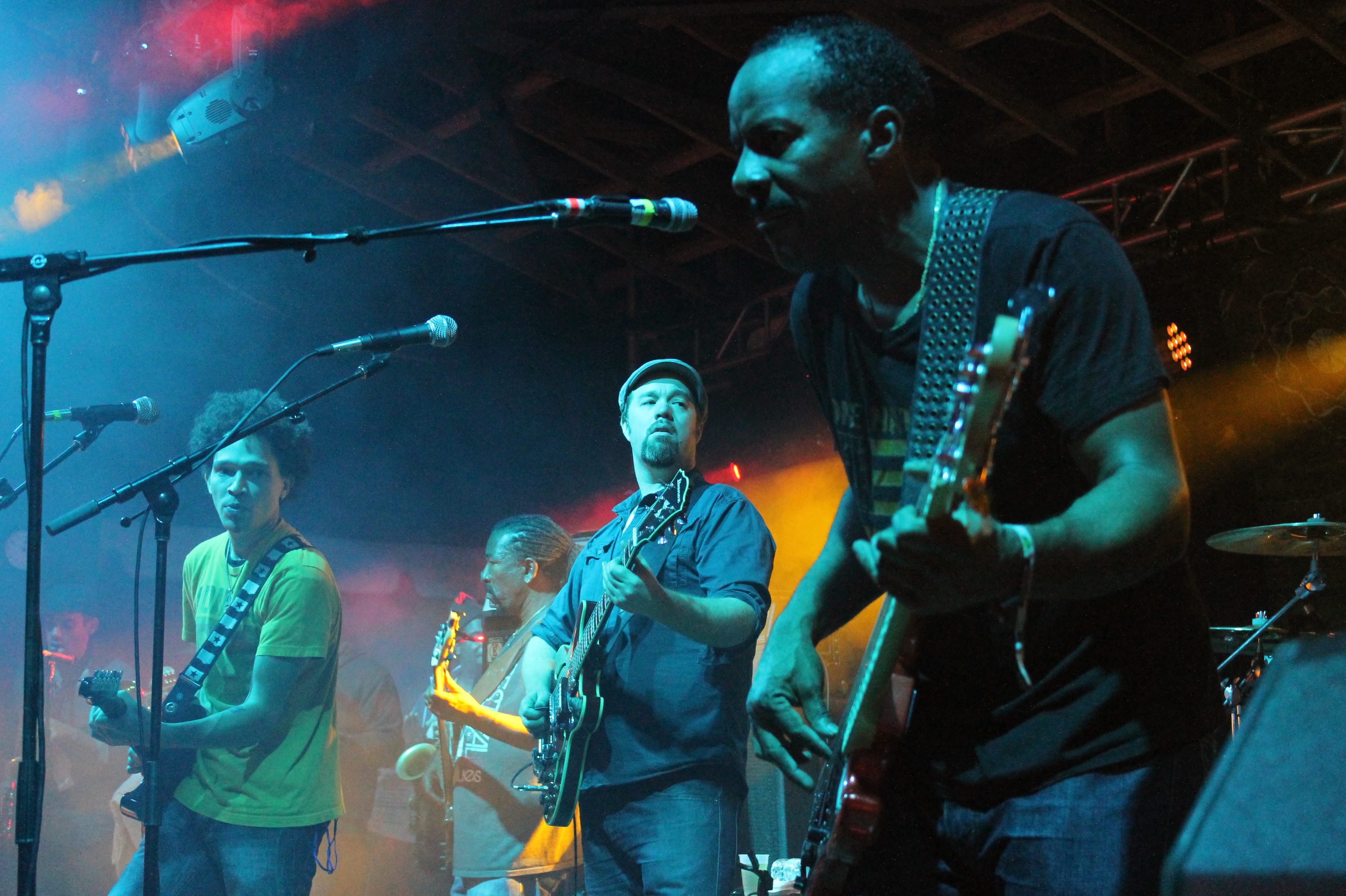 Funk Jam -Tony Hall (Dumpstaphunk), Eric Krasno (Lettuce), Ian Neville (Dumpstaphunk) - Photo by Chris Horton